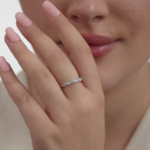 Gilded 1/2 Carat Lab-Grown Diamond Marquise and Round-Shaped Wedding Band