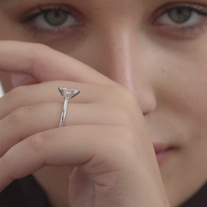 Gilded 3/4 Carat Lab-Grown Diamond Marquise-Shaped Classic Solitaire Ring
