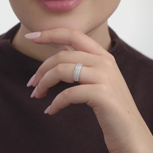 Gilded 1/2 Carat Lab-Grown Diamond Three-Row Pavé Anniversary Band