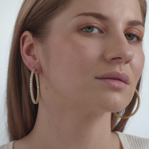 Gilded 8 Carat Lab-Grown Diamond Round-Shaped Inside-Out Hoops
