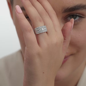 Gilded 3 Carat Lab-Grown Diamond Three-Row Channel-Set Anniversary Band
