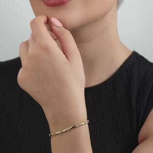 Gilded 1/10 Carat Lab-Grown Diamond Fashion Bracelet with Butterfly Bars and Illusion Plates