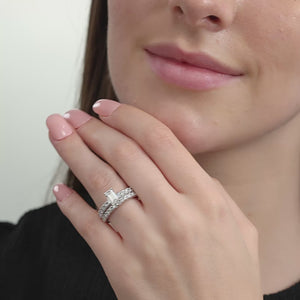 Gilded 2 Carat Lab-Grown Diamond Solitaire Emerald-Cut Bridal Set