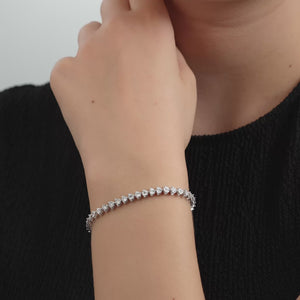 Gilded 1 Carat Lab-Grown Fashion Bracelet with Heart-Shaped Motifs in an Illusion-Plate Setting