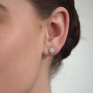 Gilded 5/8 Carat Lab-Grown Diamond Solitaire Stud Plus Earring with a Petite Halo