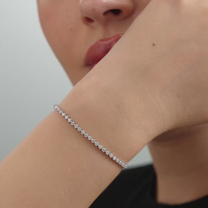 Gilded 2 Carat Lab-Grown Diamond Round-Shaped Three-Prong Tennis Bracelet