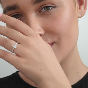 Gilded 1 Carat Lab-Grown Diamond Oval-Shaped Solitaire Plus Engagement Ring with a Classic Shank