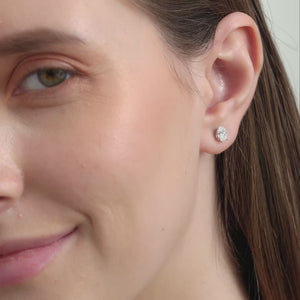 Gilded 1 Carat Lab-Grown Diamond Oval-Shaped Classic Solitaire Studs