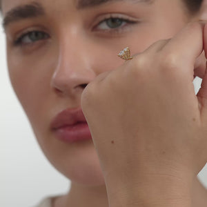 Gilded 1 and 1/4 Carat Lab-Grown Diamond Oval-Shaped Solitaire Plus Engagement Ring with a Twisted Shank