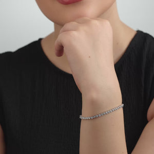 Gilded 3 Carat Lab-Grown Diamond Fashion Bracelet in a Crescent-Moon Setting