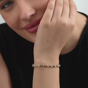 Gilded 1/2 Carat Lab-Grown Diamond Pear-Shaped Fashion Bracelet in an Illusion-Plate Setting