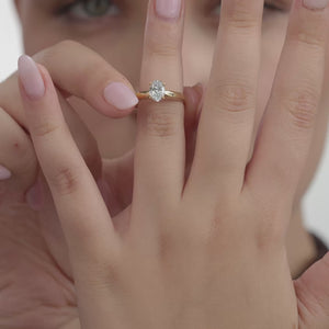 Gilded 3/4 Carat Lab-Grown Diamond Oval-Shaped Classic Solitaire Ring