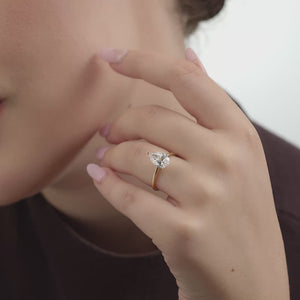Gilded 5 Carat Lab-Grown Diamond Pear-Shaped Classic Solitaire Ring