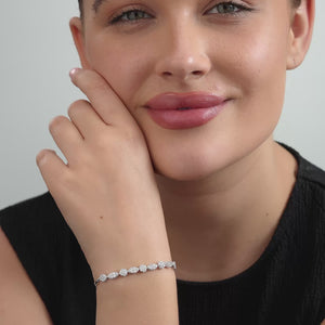 Gilded 1 Carat Lab-Grown Diamond Bolo Bracelet with Marquise and Blossom Motifs