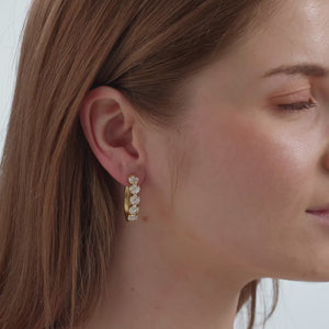 Gilded 2 and 1/2 Carat Lab-Grown Diamond Marquise-Shaped Oval Hoops