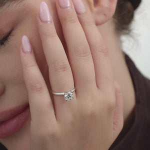 Gilded 1 and 1/2 Carat Lab-Grown Diamond Round-Shaped Classic Solitaire Ring