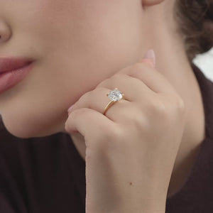 Gilded 3 Carat Lab-Grown Diamond Round-Shaped Classic Solitaire Ring