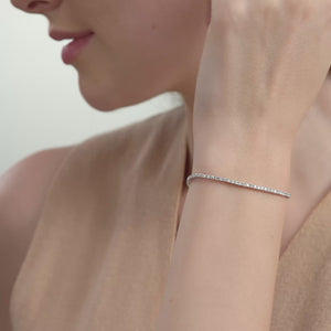Gilded 1 Carat Lab-Grown Diamond Round-Shaped Classic Tennis Bracelet