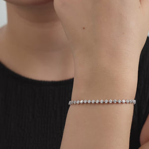 Gilded 2 Carat Lab-Grown Diamond Fashion Bracelet with a Lace-Inspired Center in an Illusion-Plate Setting