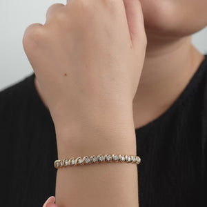4 Carat Lab-Grown Diamond Fashion Bracelet with Curved Metal Bars and Round-Shaped Centers — GILDED New York