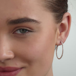 Gilded 1 Carat Lab-Grown Diamond Prong-Set Delicate Oval Hoops