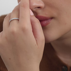 Gilded 1 Carat Lab-Grown Diamond Two Plus One Eternity Ring