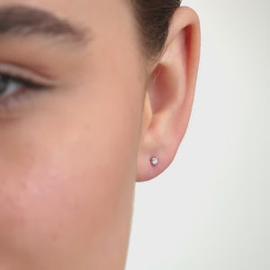 Gilded 1/10 Carat Lab-Grown Diamond Round-Shaped Classic Solitaire Studs