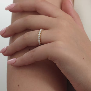 Gilded 1/2 Carat Lab-Grown Diamond Single-Row Half-Channel-Set Classic Anniversary Band