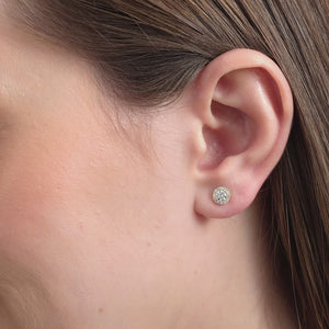 Gilded 1/2 Carat Lab-Grown Diamond Round-Shaped Solitaire Studs Plus with a Delicate Halo