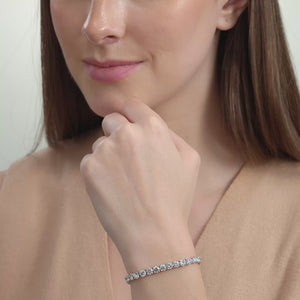 Gilded 15 Carat Lab-Grown Diamond Round-Shaped Classic Tennis Bracelet