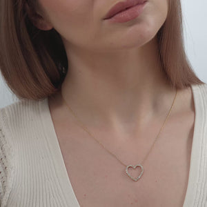 Gilded 1/2 Carat Lab-Grown Diamond Modern Heart-Shaped Necklace