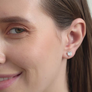 Gilded 2 Carat Lab-Grown Diamond Round-Shaped Three-Prong Martini Solitaire Studs
