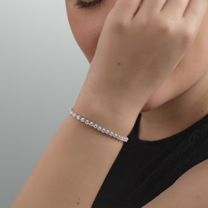Gilded 4 Carat Lab-Grown Diamond Classic Fashion Bracelet with Round-Shaped Centers in a U-Shaped Setting