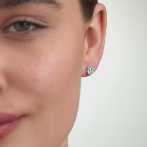 Gilded 3 Carat Lab-Grown Diamond Round-Shaped Classic Solitaire Studs
