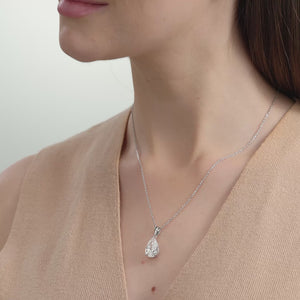 Gilded 5 Carat Lab-Grown Diamond Pear-Shaped Classic Solitaire Pendant