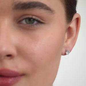 Gilded 2 Carat Lab-Grown Diamond Round-Shaped Classic Solitaire Studs