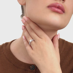 Gilded 1 Carat Lab-Grown Diamond Princess-Cut Solitaire Plus Engagement Ring with a Studded Split Shank