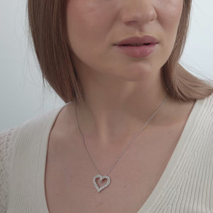 Gilded 1/2 Carat Lab-Grown Diamond Double-Frame Looped / Layered Heart-Shaped Pendant