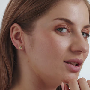 Gilded 1/2 Carat Lab-Grown Diamond Pear-Shaped, Bezel-Set Solitaire Studs