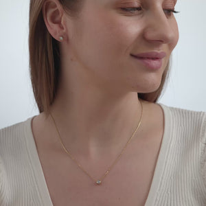 Gilded 1/4 Carat Lab-Grown Diamond Round-Shaped, Bezel-Set, Two-Piece Earring and Pendant Set