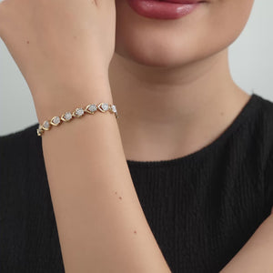 Gilded 1/10 Carat Lab-Grown Diamond Fashion Bracelet with Composite Motifs in an Illusion-Plate Setting