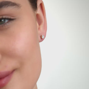 Gilded 1/2 Carat Lab-Grown Diamond Round-Shaped Solitaire Studs Set in an Illusion Plate