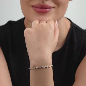 Gilded 1/4 Carat Lab-Grown Fashion Bracelet with Diamond Hugging Centers