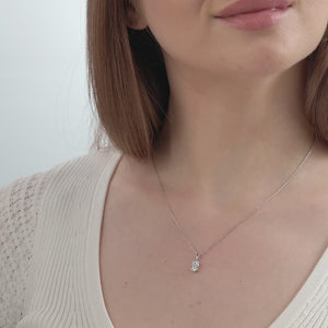 Gilded 1 Carat Lab-Grown Diamond Oval-Shaped Classic Solitaire Pendant