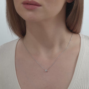 Gilded 1/4 Carat Lab-Grown Diamond Round-Shaped, Bezel-Set Station Solitaire Pendant
