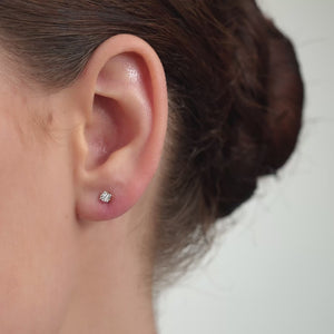 Gilded 1/20 Carat Lab-Grown Diamond Classic Solitaire Studs Set in an Illusion Plate
