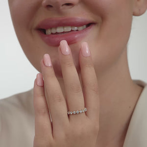 Gilded 1 Carat Lab-Grown Diamond Round-Shaped Fancy Wedding Band