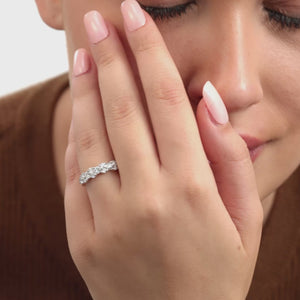Gilded 1 Carat Lab-Grown Diamond Round-Shaped Multi-Stone Wedding Band