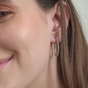 Gilded 1 Carat Lab-Grown Diamond Prong-Set Oval Hoops