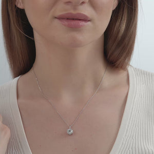 Gilded 2 Carat Lab-Grown Diamond Round-Shaped Hidden Halo Solitaire Plus Pendant